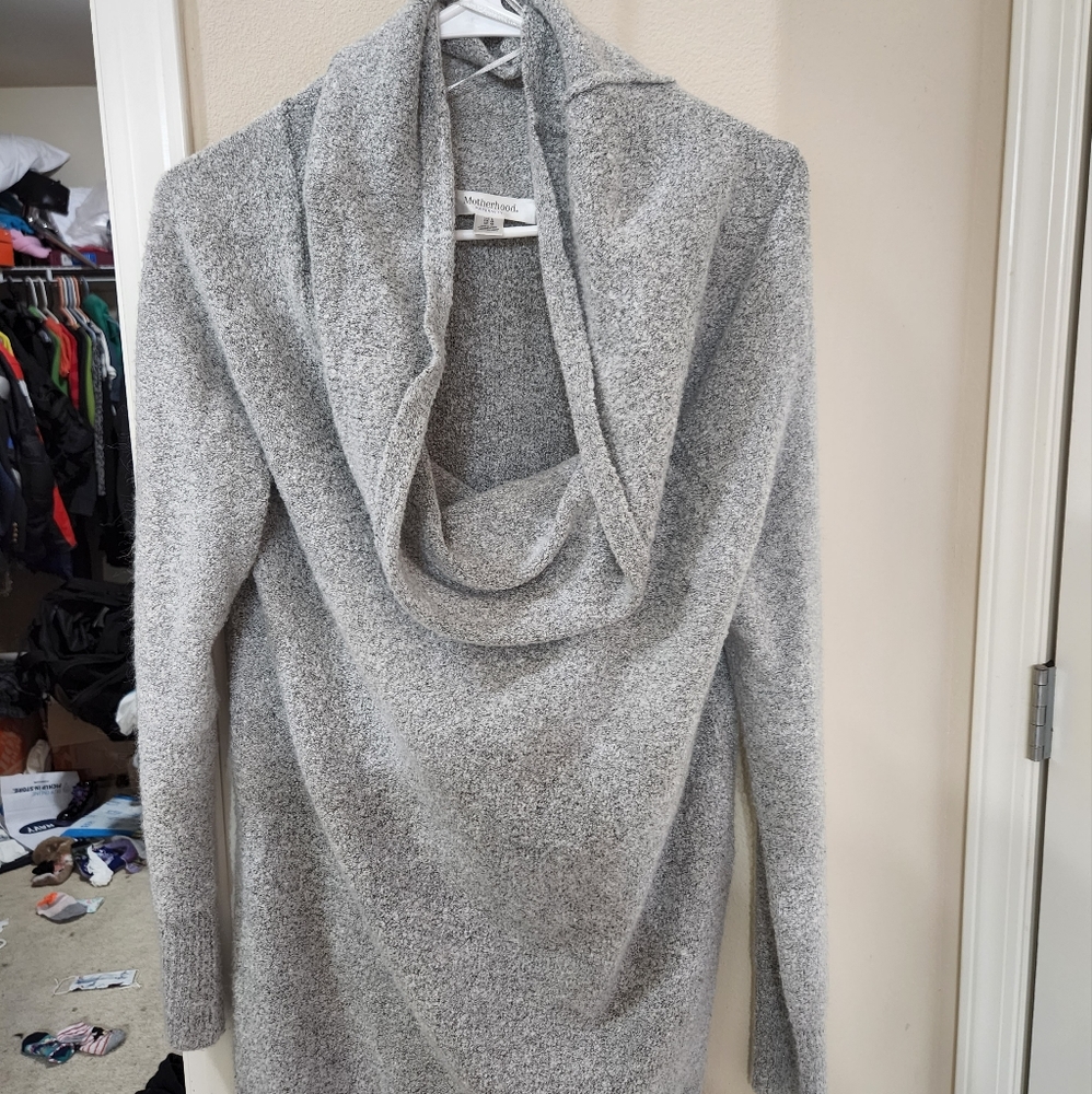 Cowl neck maternity sweater